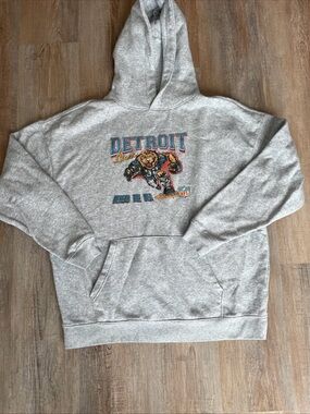No Boundaries Gray Detroit Lions defend the den oversized medium